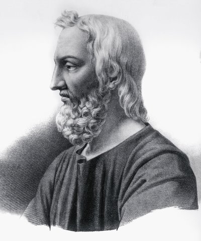 Pedanius Dioscorides (kb. 40-90), görög orvos, botanikus és gyógyszerész portréja, metszet alkotó: Nicolas Toussaint Charlet