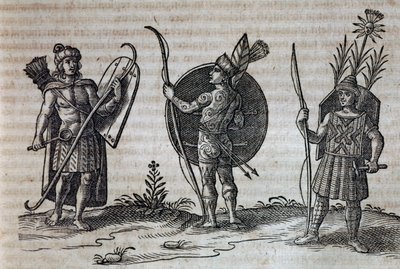 A francia kanadai indiánok típusai, illusztráció a Nouvelle-France leírásából alkotó: Nicolas Toussaint Charlet