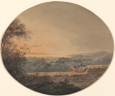 Exmouth távoli kilátása Exeterből alkotó: William Payne