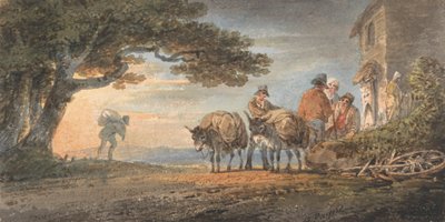 Sofőrök és Burros pihenés naplementekor alkotó: William Payne