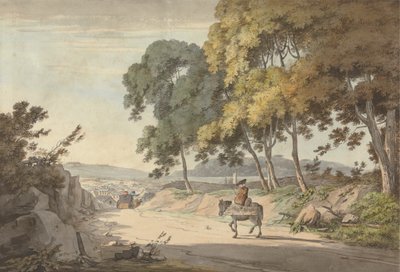 Plymouth kilátása a Seven Treesről, az Exeter Roadról alkotó: William Payne