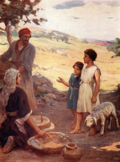 "Mit jelent ez a szolgálat", 2Mózes xii, 26, 27 (színes litográfia) alkotó: William Pratt
