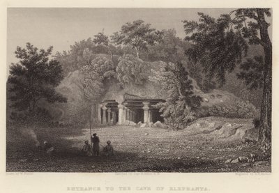 Az Elefánta-barlang bejárata (metszet) alkotó: William Purser