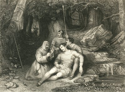 „Llewellyn halála”, 1836 alkotó: William Radclyffe