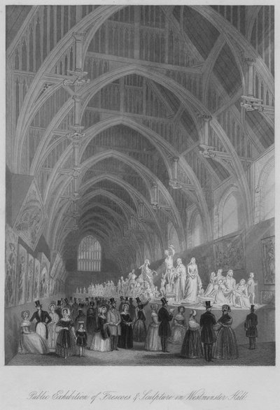 Freskók és szobrok nyilvános kiállítása a Westminster Hallban, 1841 alkotó: William Radclyffe