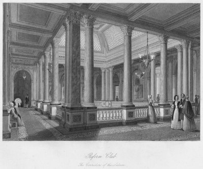 Reform Klub. A szalon folyosói, 1841 alkotó: William Radclyffe