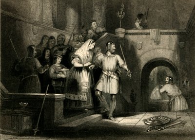 "De Burgh grófnő megmentése a Montgomery kastélyból", 1836 alkotó: William Radclyffe