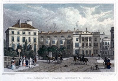 St Andrews Place, Regents Park, London, 1828. alkotó: William Radclyffe