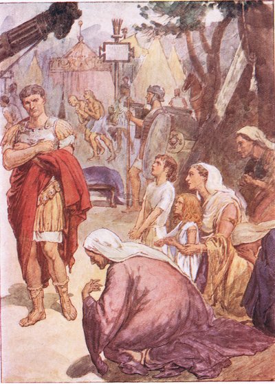 Coriolanus és Róma matrónái, a Plutarch Livesból, a T C & E C Jack Ltd. alkotó: William Rainey