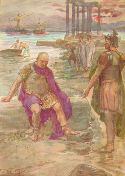 Gaius Marius száműzetésben ül Karthágó romjai között, c1912 1912 alkotó: William Rainey