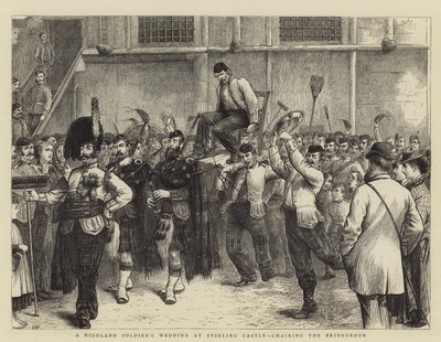 Egy felföldi katona esküvője a Stirling kastélyban, a vőlegény elnöke alkotó: William Ralston