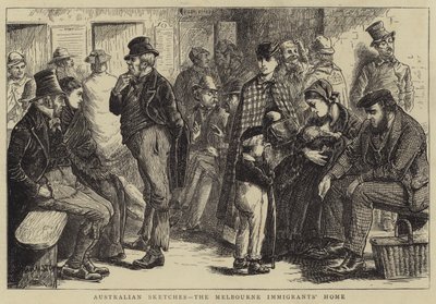 Australian Sketches, a melbourne-i bevándorlók otthona alkotó: William Ralston