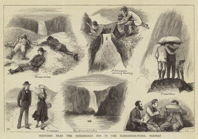 Vázlatok a Sjoegerdals Fos közelében a Hardanger-fjordban, Norvégia alkotó: William Ralston