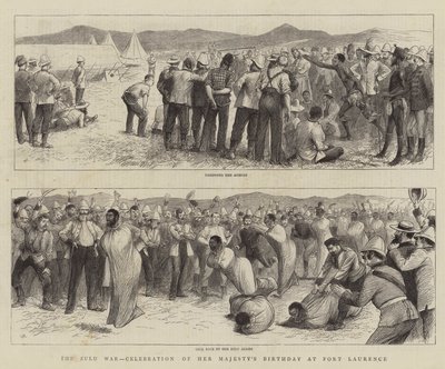 A zulu háború, Őfelsége születésnapjának megünneplése Fort Laurence-ben alkotó: William Ralston