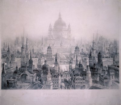 Christopher Wren épületeinek álomvárosa, 1842 alkotó: William Richardson