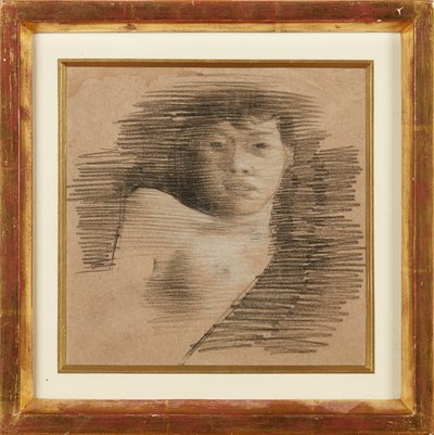 Lány Párizsban (kréta és fehér kréta) alkotó: William Rothenstein
