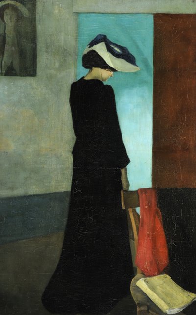 Belső (kalapos hölgy) alkotó: William Rothenstein