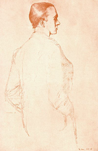 Sir Henry Maximilian Beerbohm, angol parodista és karikaturista, 1911. alkotó: William Rothenstein