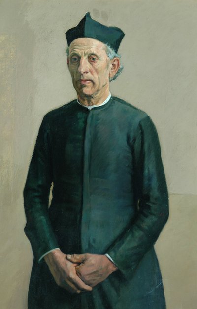 Village Priest (olaj, vászon) alkotó: William Rothenstein