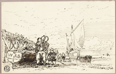 Kikötői jelenet alkotó: William Roxby Beverley