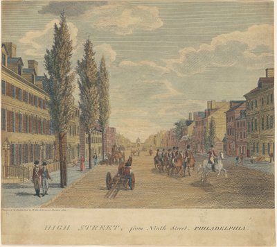 High Street, a philadelphiai Ninth Street-ből alkotó: William Russell Birch