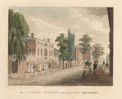 Kilátás a Third Streetre a Spruce Street felől alkotó: William Russell Birch