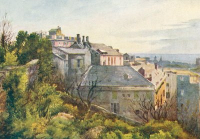 Genova, a Corso Magenta felől (színes litográfia) alkotó: William Scott