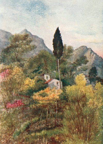 A Borrigo völgyében, Mentone (színes litográfia) alkotó: William Scott