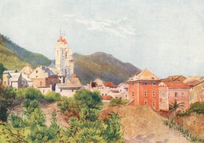 Laigueglia, Alassio közelében (színes litográfia) alkotó: William Scott