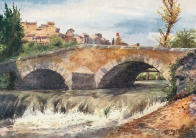 Régi híd, Cagnes (színes litográfia) alkotó: William Scott