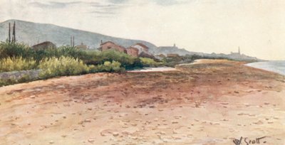 A parton, Bordighera, kora reggel (színes litográfia) alkotó: William Scott