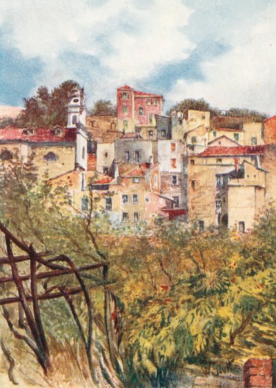 Az óváros egy része, San Remo (színes litográfia) alkotó: William Scott