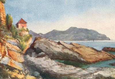 Sziklák a parton, Nervi (színes litográfia) alkotó: William Scott