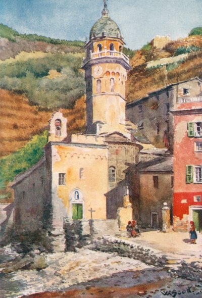 Vernazza (színes litográfia) alkotó: William Scott