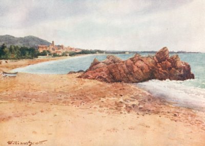 Cannes látképe a La Boccából (színes lithó) alkotó: William Scott