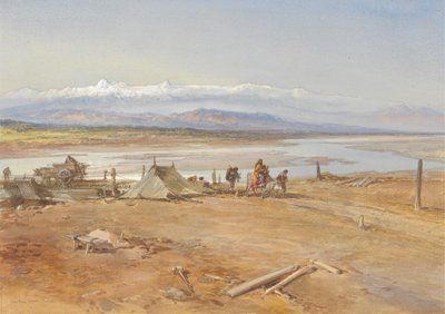 A Chenab folyó, Punjab alkotó: William Simpson