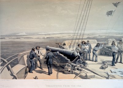 Szevasztopol kilátása a tengerről, 1855. alkotó: William Simpson