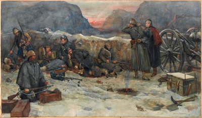A Gordon Highlanders: Hajnal az árkokban alkotó: William Skeoch Cumming