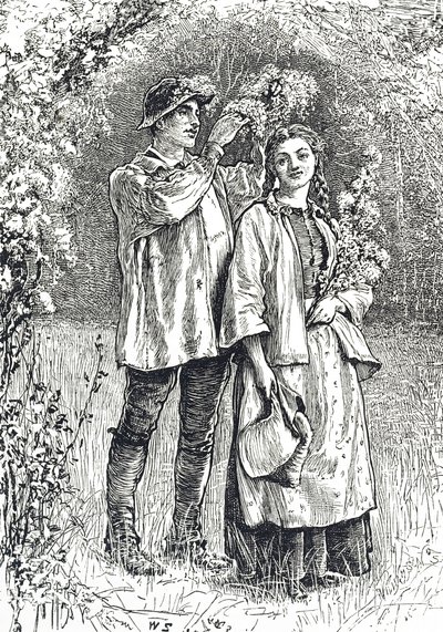 Május királynőjének megkoronázását ábrázoló metszet alkotó: William Small