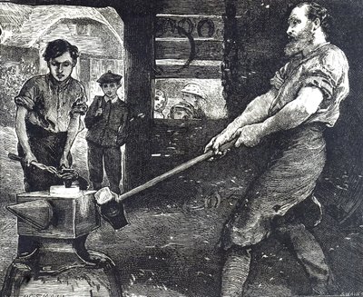 A falu kovácsát ábrázoló metszet alkotó: William Small
