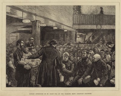 Vasárnap délután St Giles-ben, tea a Working Men