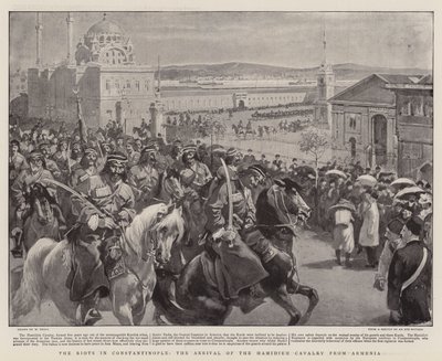 A konstantinápolyi zavargások, a Hamidieh lovasság érkezése Örményországból alkotó: William Small