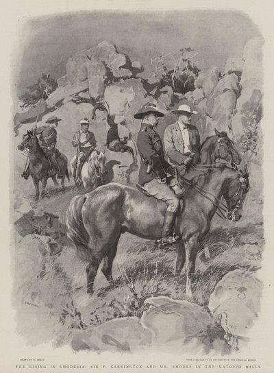 A rodéziai felkelés, Sir F Carrington és Mr Rhodes a Matoppo Hillsben alkotó: William Small