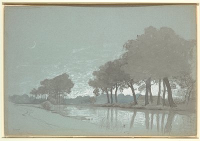 Csatorna jelenet Brugge közelében, Belgium alkotó: William Stanley Haseltine