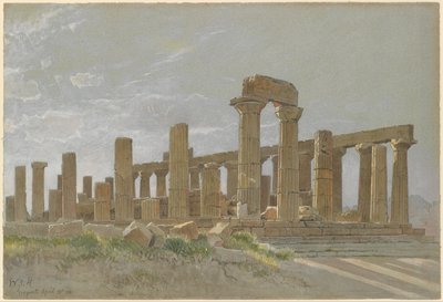 Girgenti, Juno Lacinia temploma Agrigentumban alkotó: William Stanley Haseltine