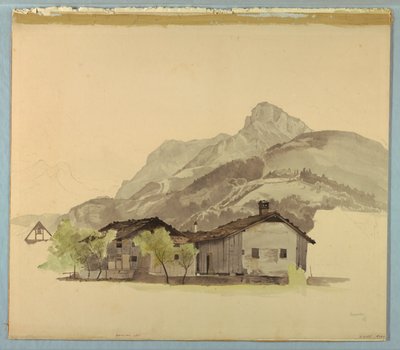 Tájtanulmány, Brunnen, Svájc alkotó: William Stanley Haseltine