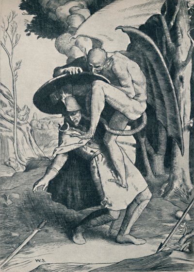 Christian Fighting Apollyon, 1895, 1923 alkotó: William Strang