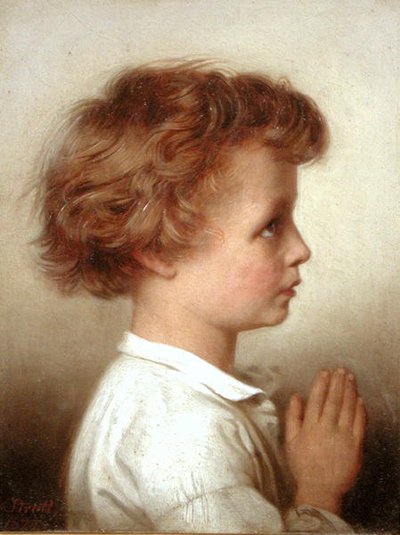 Az imádságnál alkotó: William Strutt