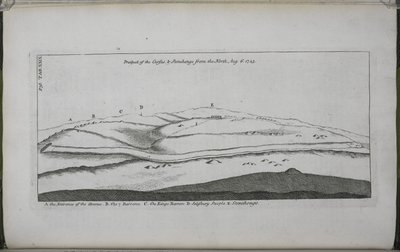 Stonehenge, a brit druidák számára helyreállított templom: a Cursus és a Stonehenge kilátásai északról alkotó: William Stukeley