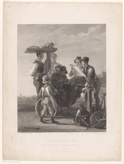 Újságból olvasni Hírek olvasása (cím az objektumon) alkotó: William Taylor (prentmaker)